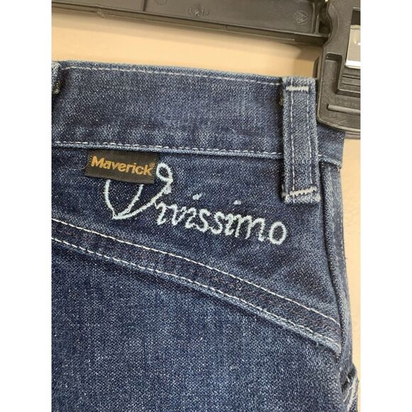 Vintage 70s Maverick Jeans‎ Western Rodeo Womens Jr Sz 11 Straight Made In USA - Picture 1 of 8